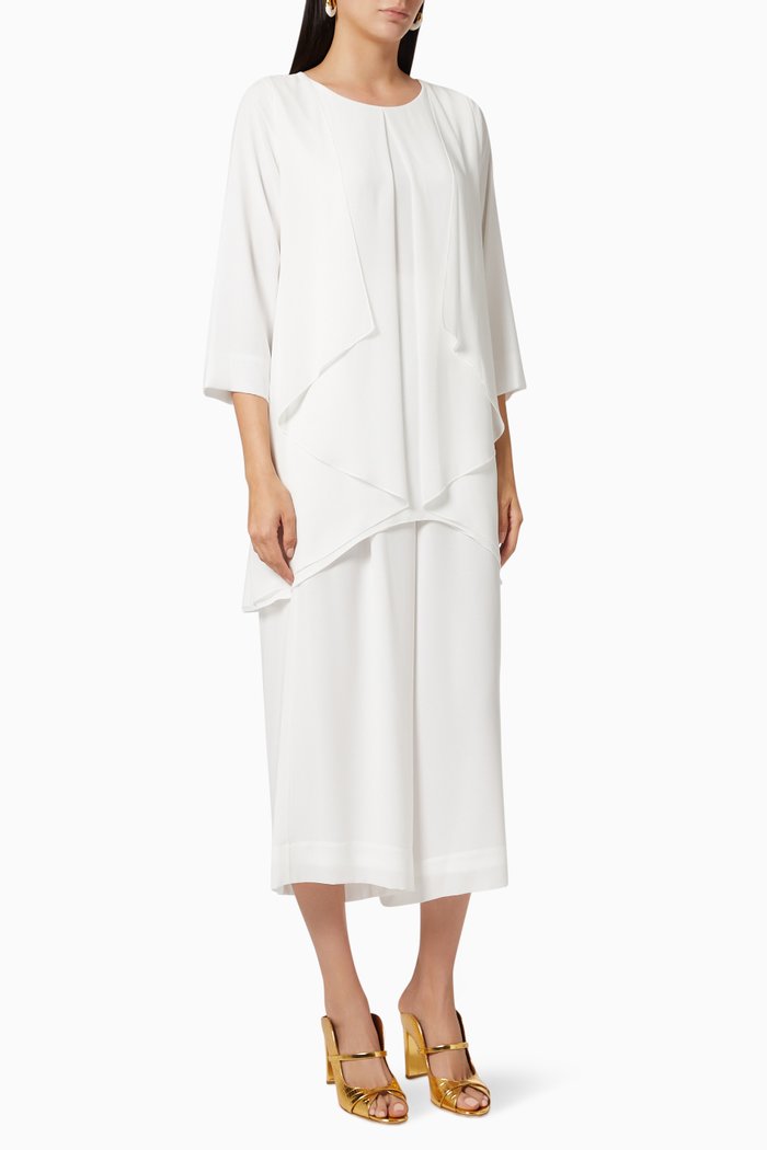 

Top & Pants Set in Chiffon, White