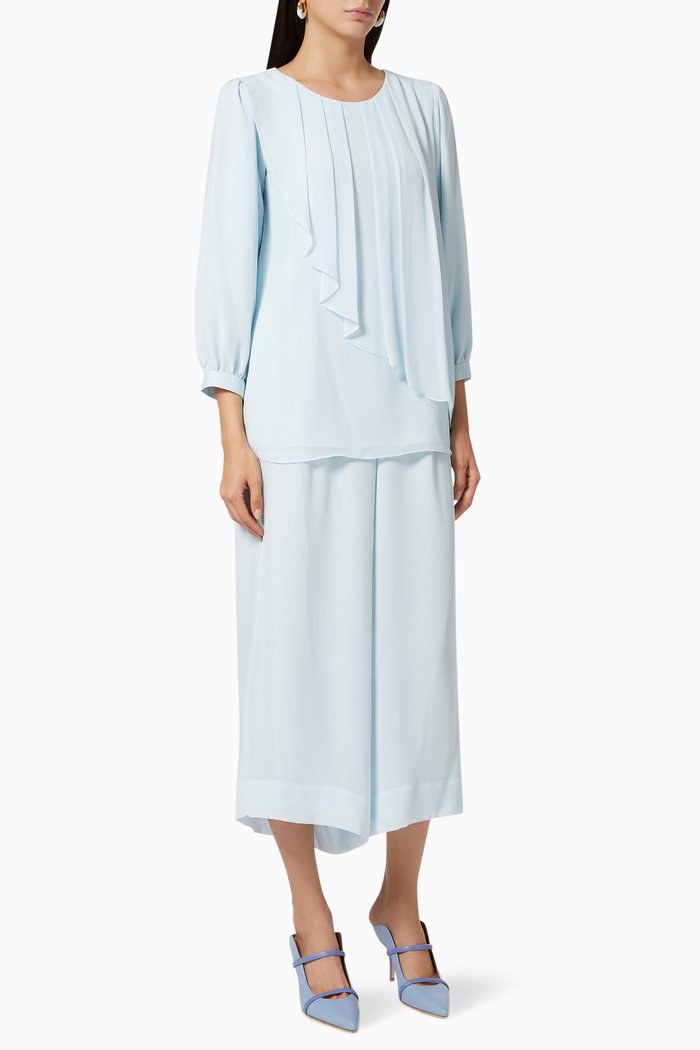 

Top & Pants Set in Chiffon, Blue