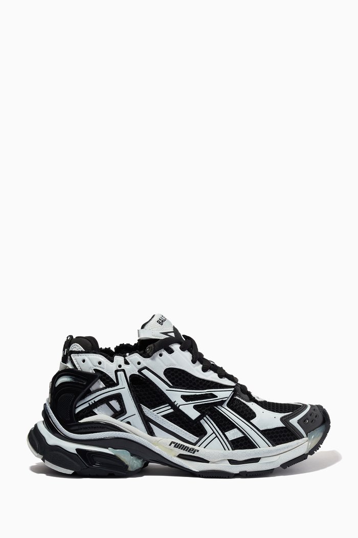 

Runner Sneakers in Mesh & Nylon, White