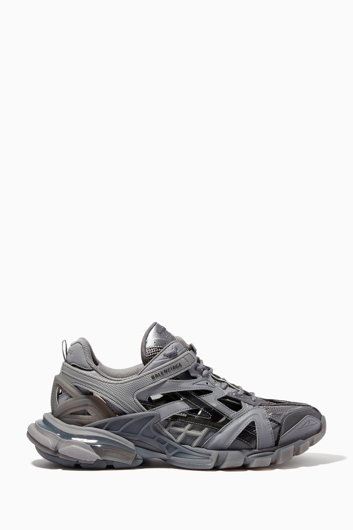 

Track.2 Clear Sole Sneakers in Mesh & Nylon, Grey