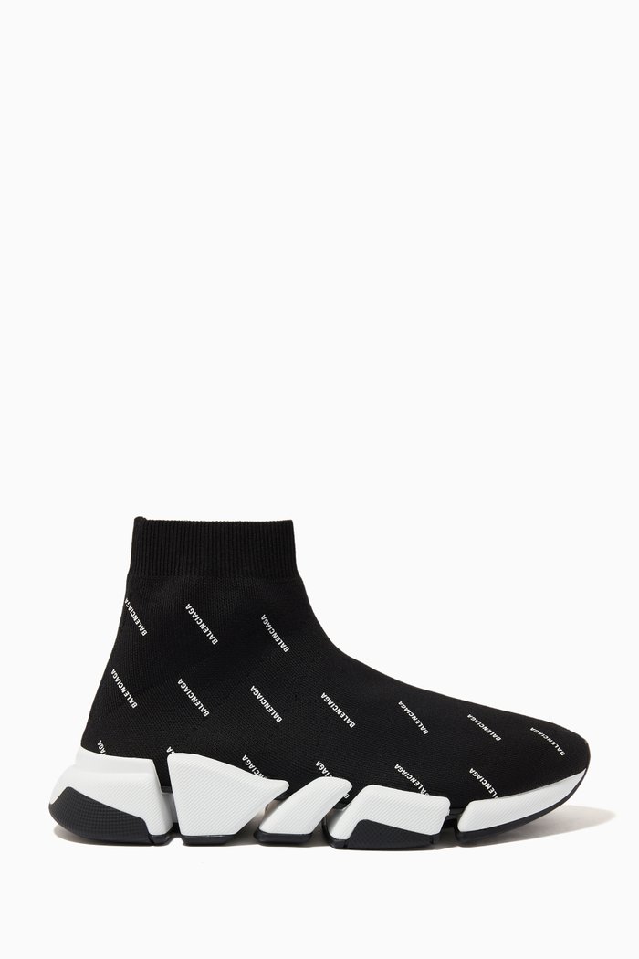 

Speed 2.0 Sneakers in Allover Logo Recycled Knit, Black