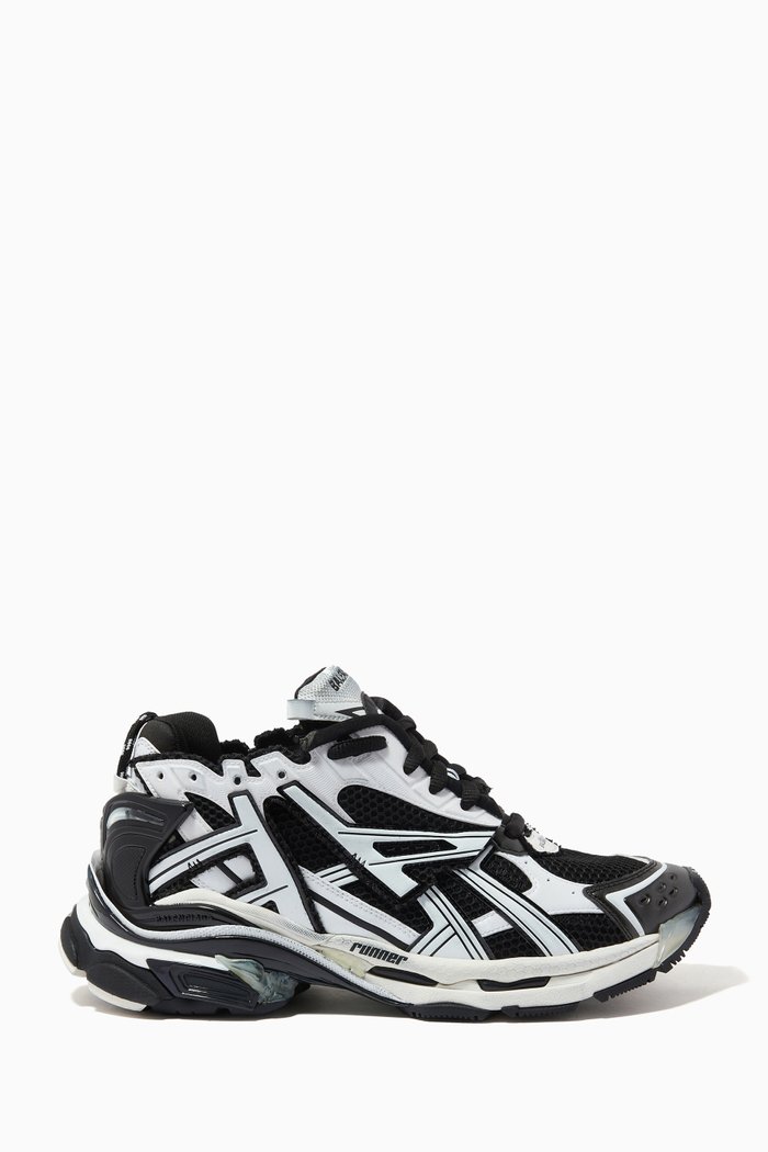 

Runner Sneakers in Mesh & Nylon, White