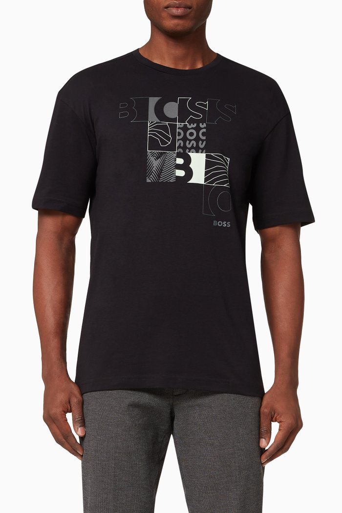 

Logo Artwork T-shirt in Cotton Jersey, Black