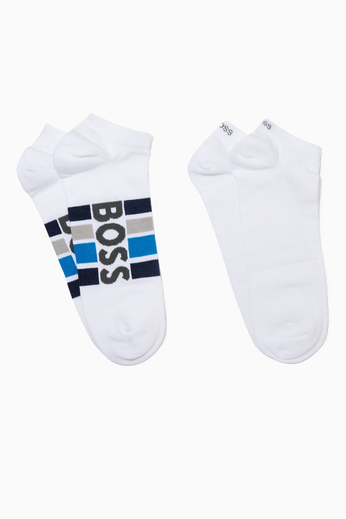 

Striped Socks, Set of 2, White