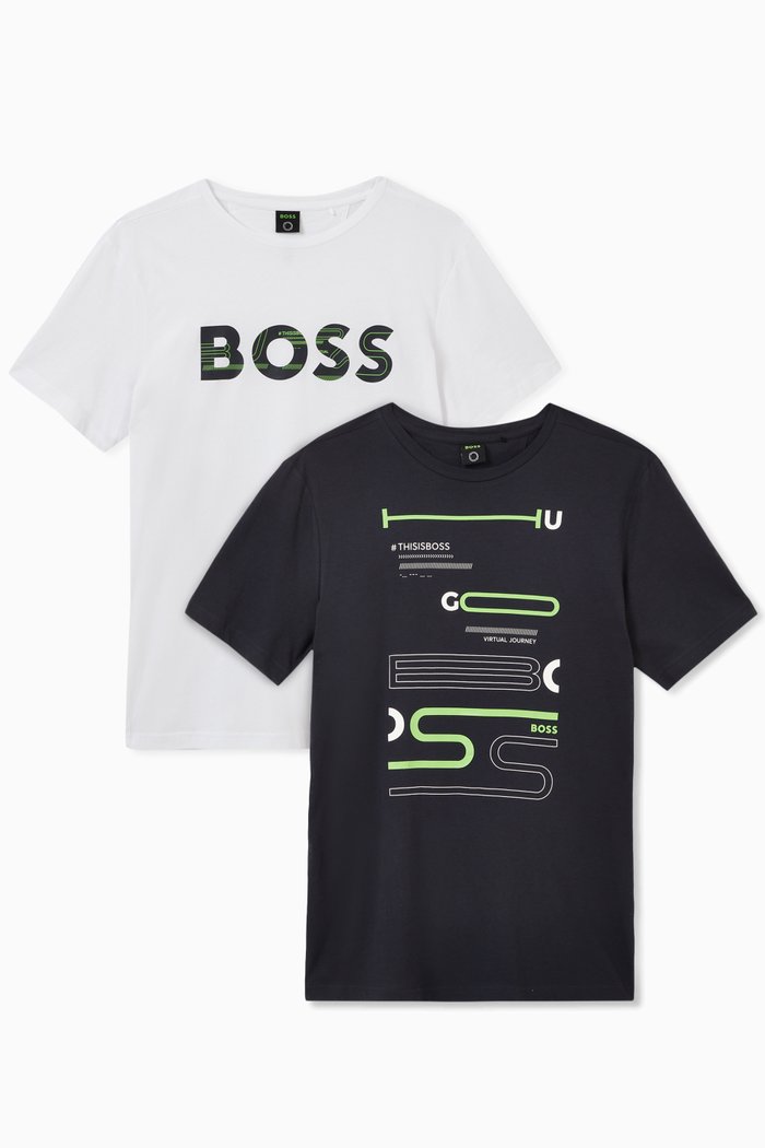 Logo T-shirt Set in Jersey, Pack of 2, Multicolour