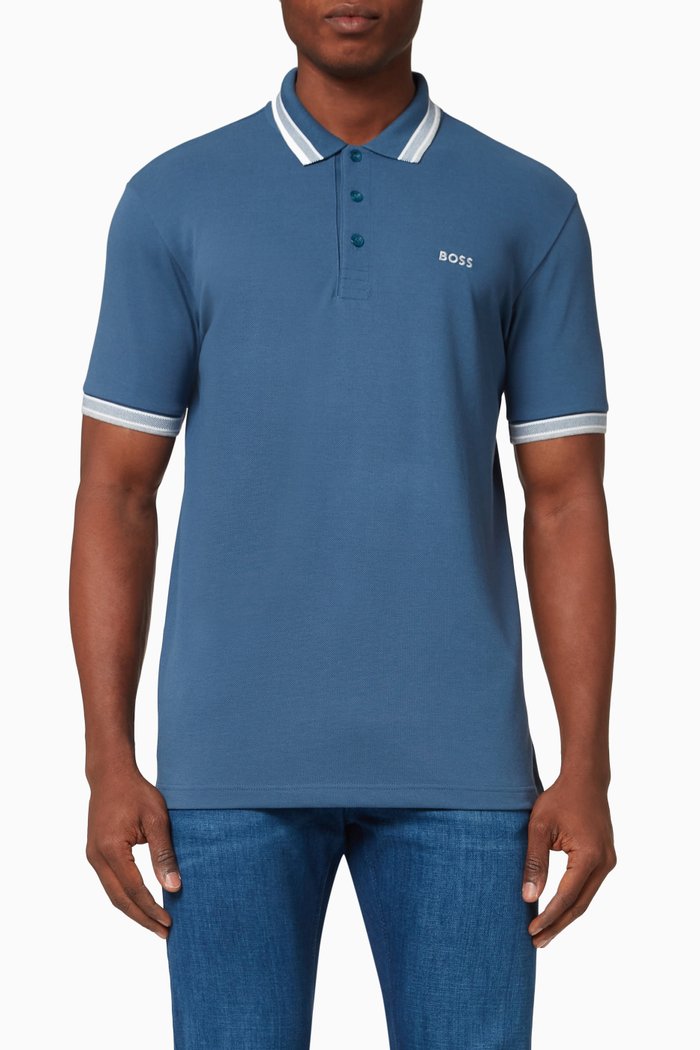 

Polo Shirt in Cotton Piqué, Blue