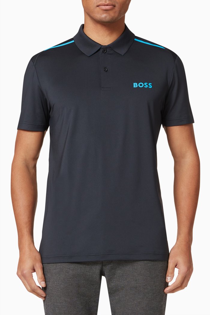 

Paddytech Polo Shirt in Recycled Nylon, Blue