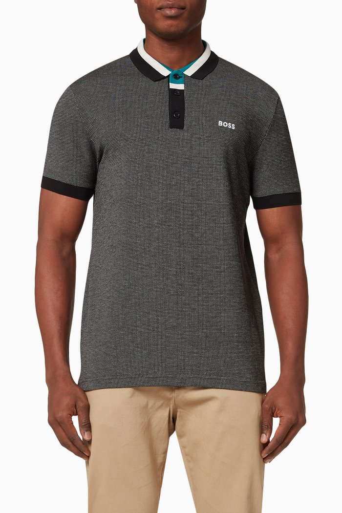 

Paddy 2 Polo T-Shirt in Stretch Cotton, Black