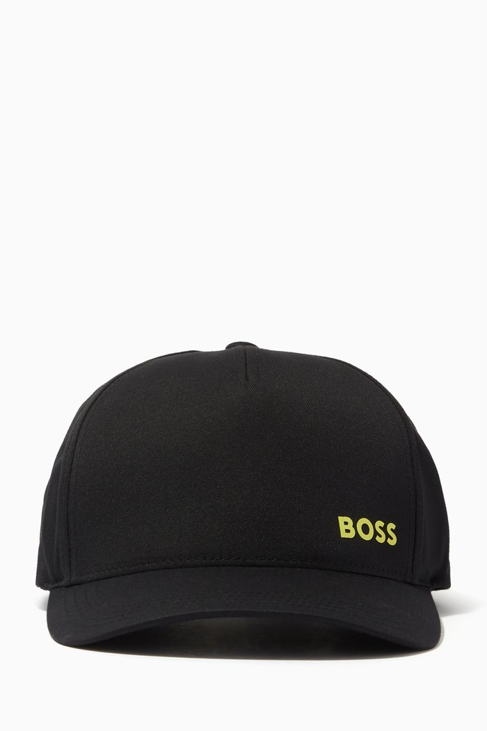 Ocean Bound Logo Baseball Cap in Gabardine, Black