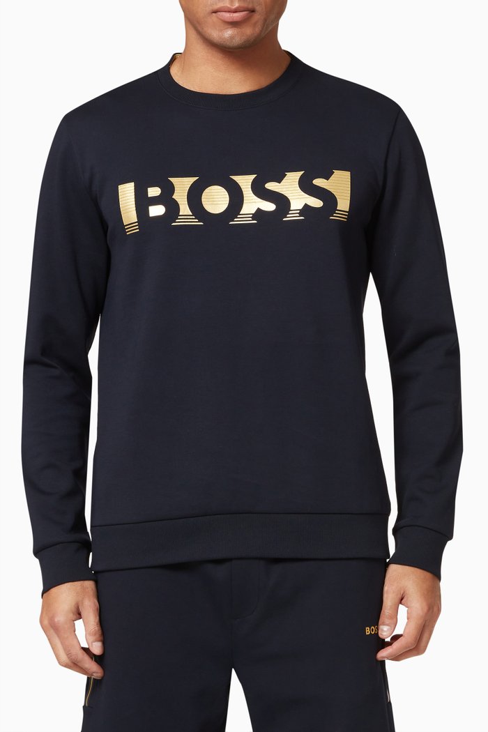 

Logo Sweatshirt in Cotton Blend, Blue