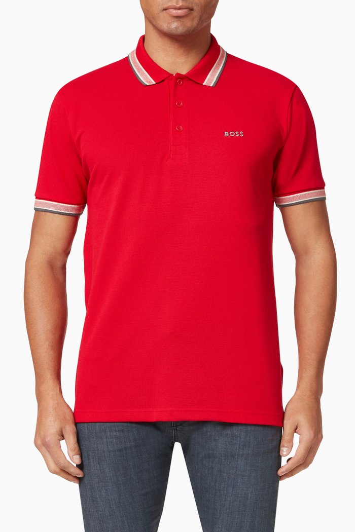 

Polo Shirt in Organic Cotton, Red