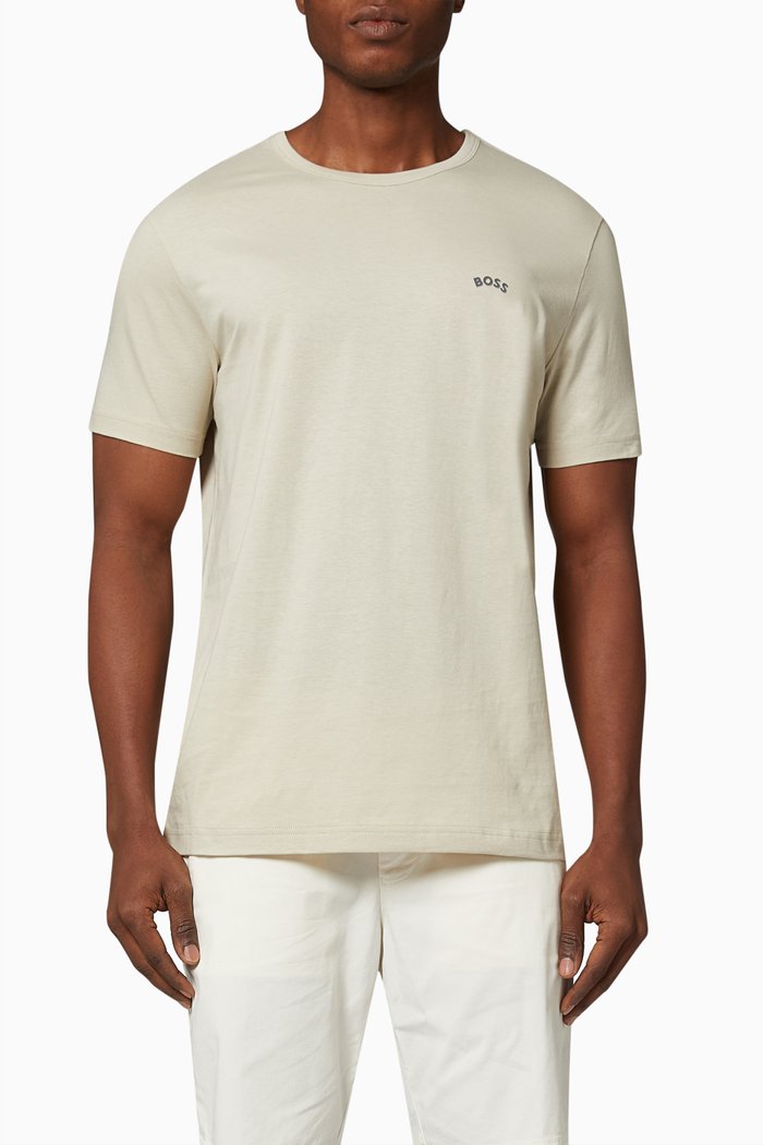 

Curved Logo T-shirt in Cotton Jersey, Neutral