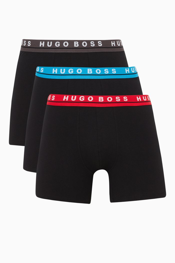 

Logo Boxer Briefs in Cotton Jersey, Set of 3, Multicolour