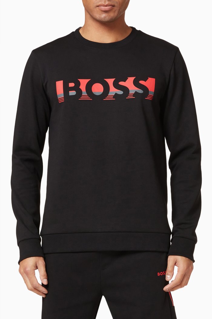 

Logo Sweatshirt in Cotton Blend, Black