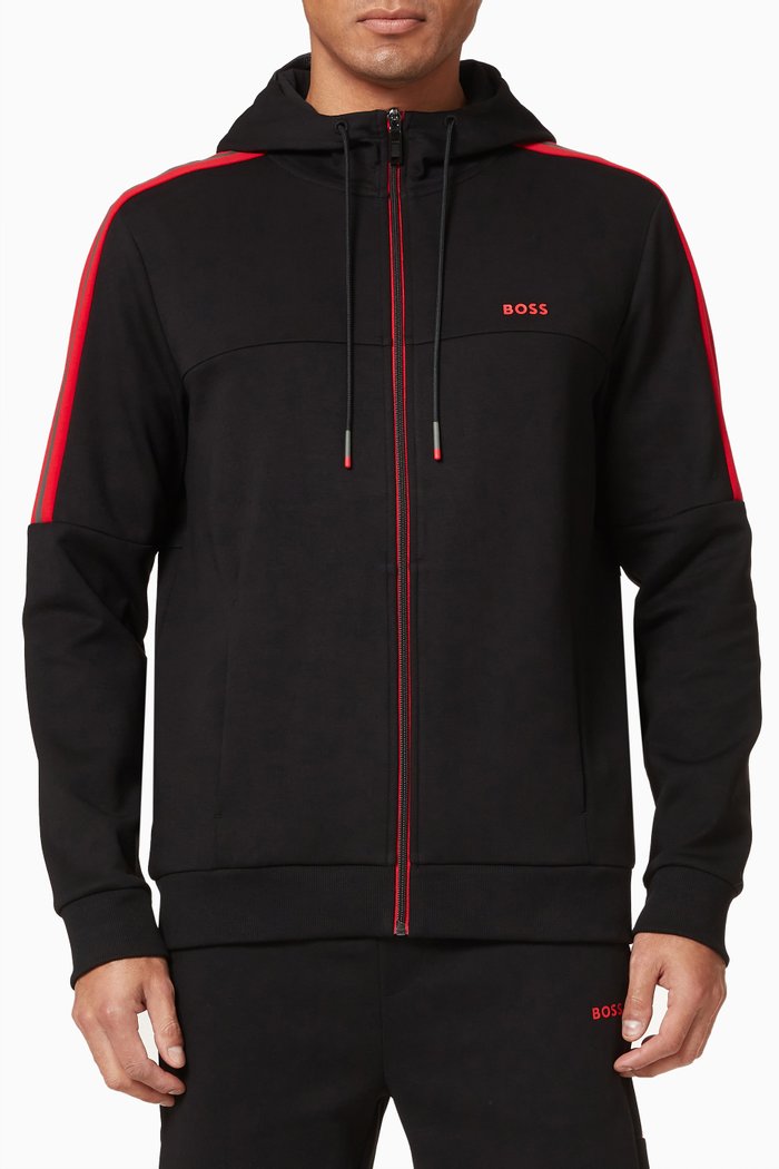 

Saggy Hooded Sweatshirt in Cotton Blend, Black
