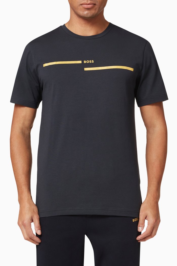 

Logo Print T-Shirt in Cotton Jersey, Blue