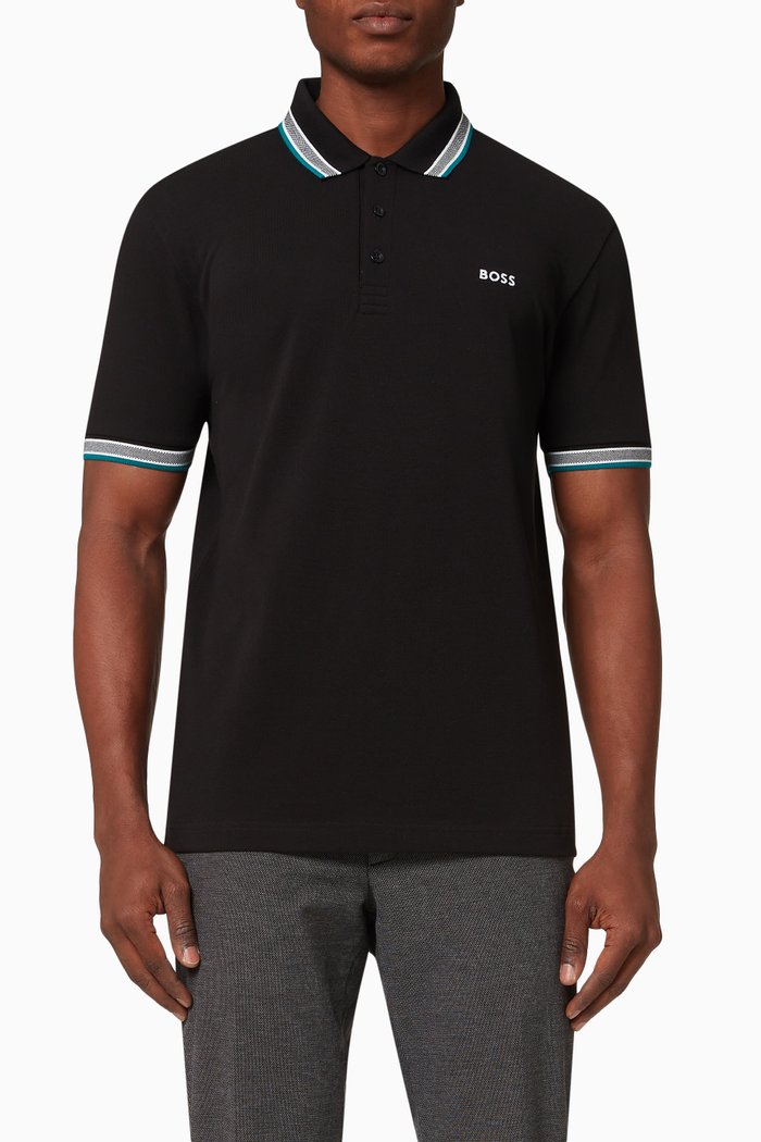 

Polo Shirt in Cotton Piqué, Black