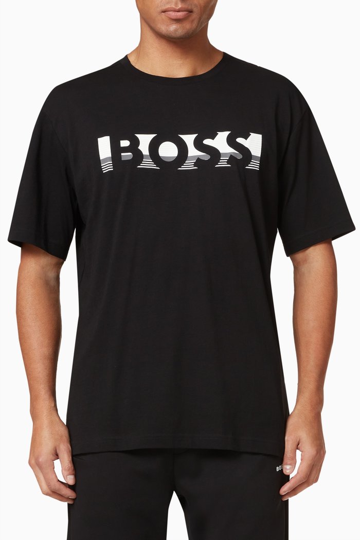 

Colour Block Logo T-Shirt in Cotton, Black