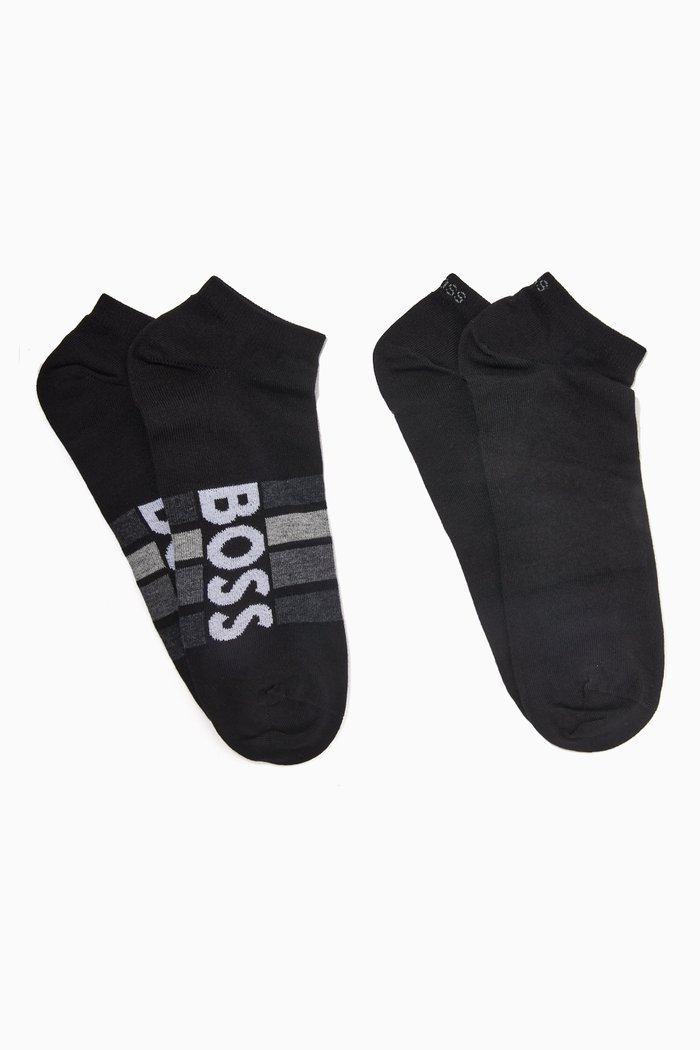 

Striped Socks, Set of 2, Black