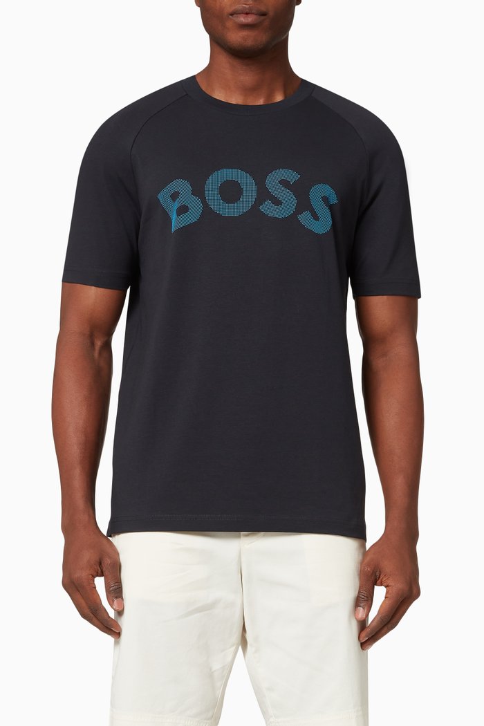 

Boss Logo T-shirt in Jersey, Blue