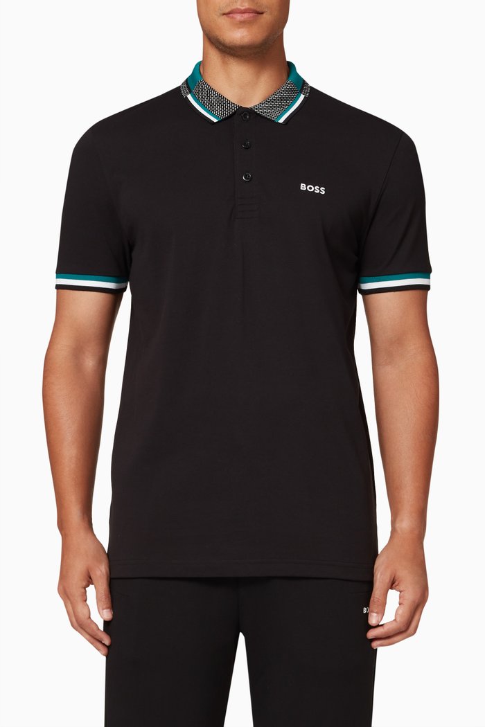 

Paddy Polo Shirt in Cotton Piqué, Black