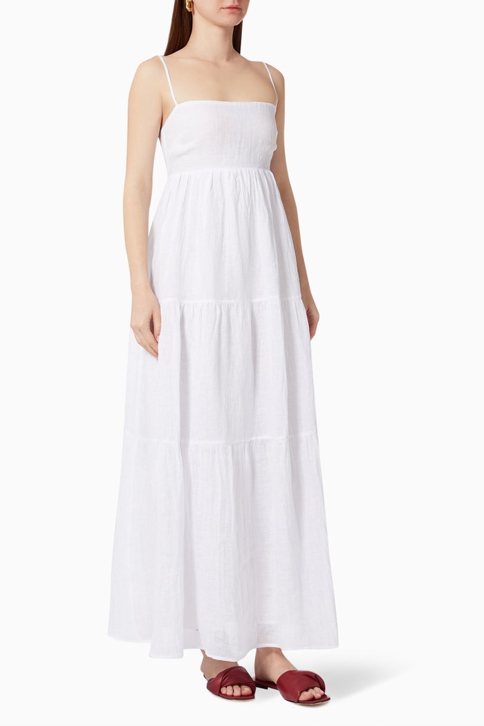 

Zoe Maxi Dress in Linen, White