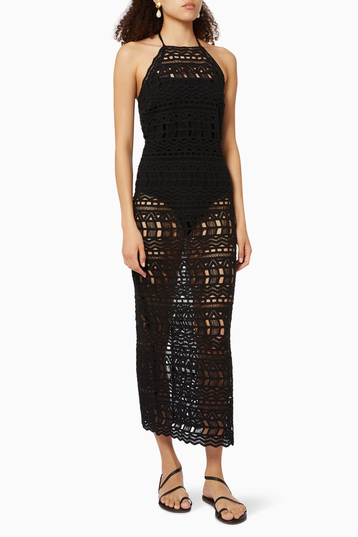

Ines Midi Dress in Cotton, Black