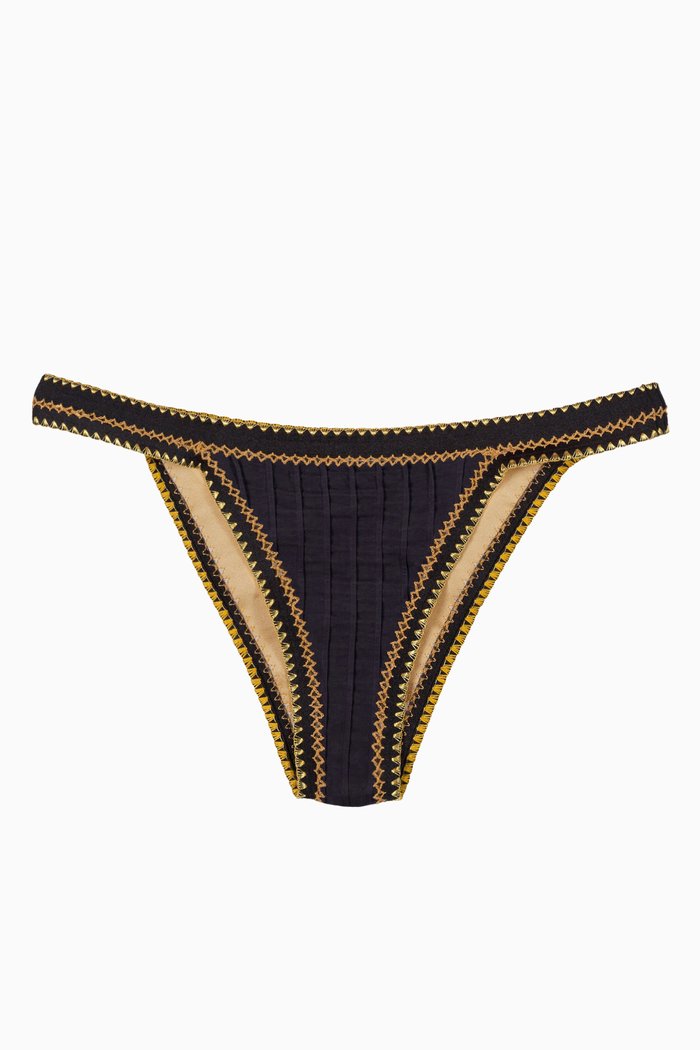 

Private Show Tri Star Reversible Bikini Bottoms, Black