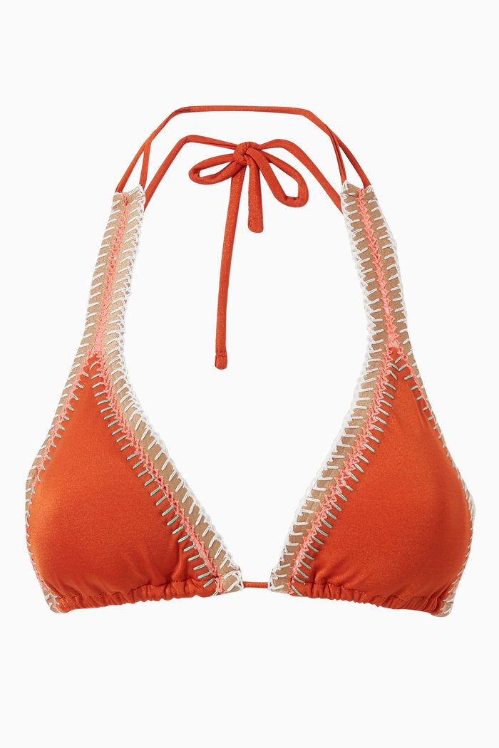 

Sunset Plunge Reversible Bikini Top, Orange