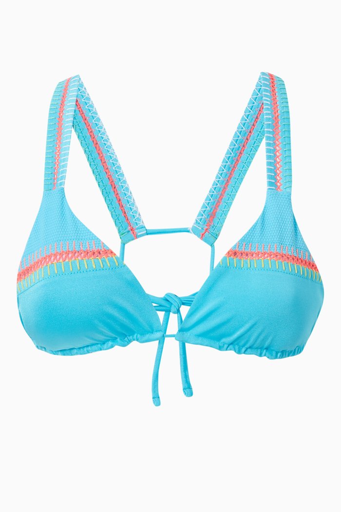 

Poolside Slide Bikini Top, Blue