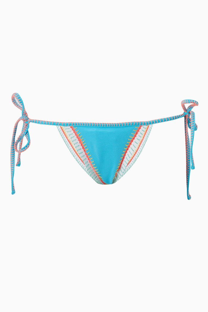 

Poolside Side Tie Reversible Bikini Bottoms, Blue