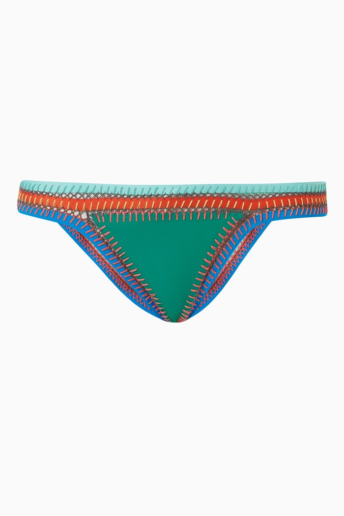 

Ma Wow Reversible Bikini Bottom in Nylon, Green