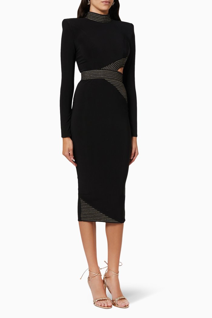 

Message to Love Midi Dress in Stretch Jersey, Black