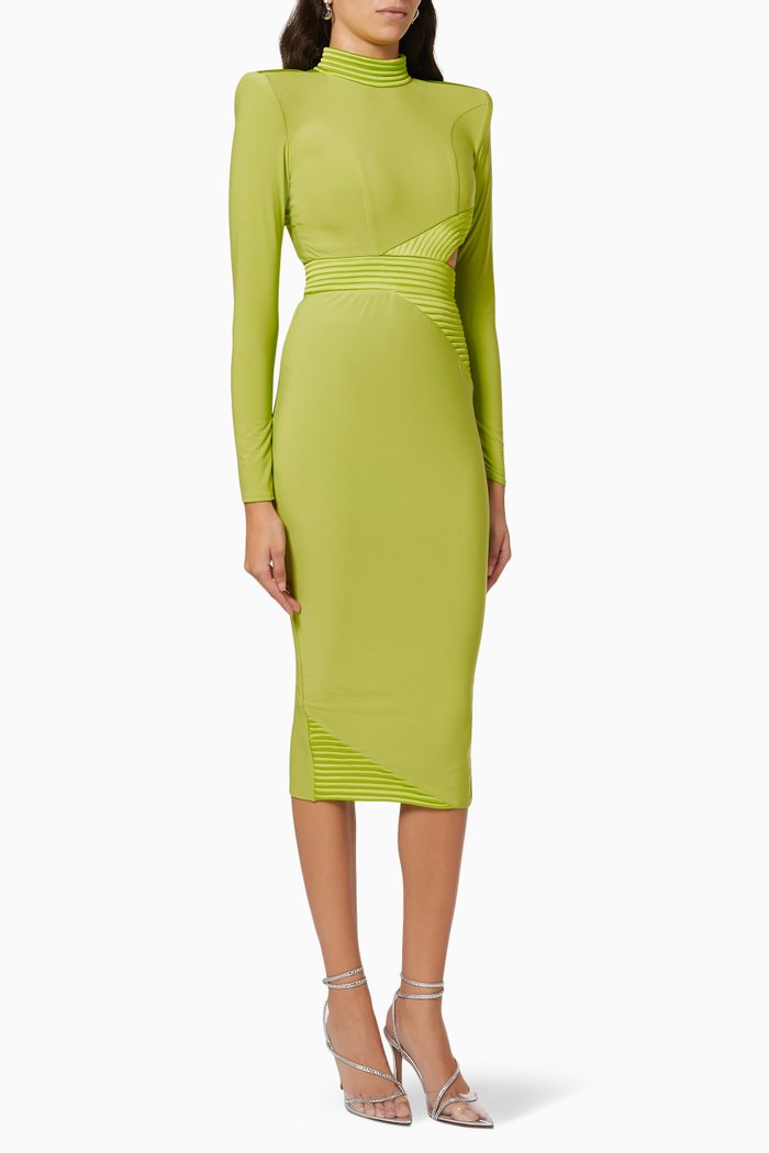 

Message to Love Midi Dress in Stretch Jersey, Green