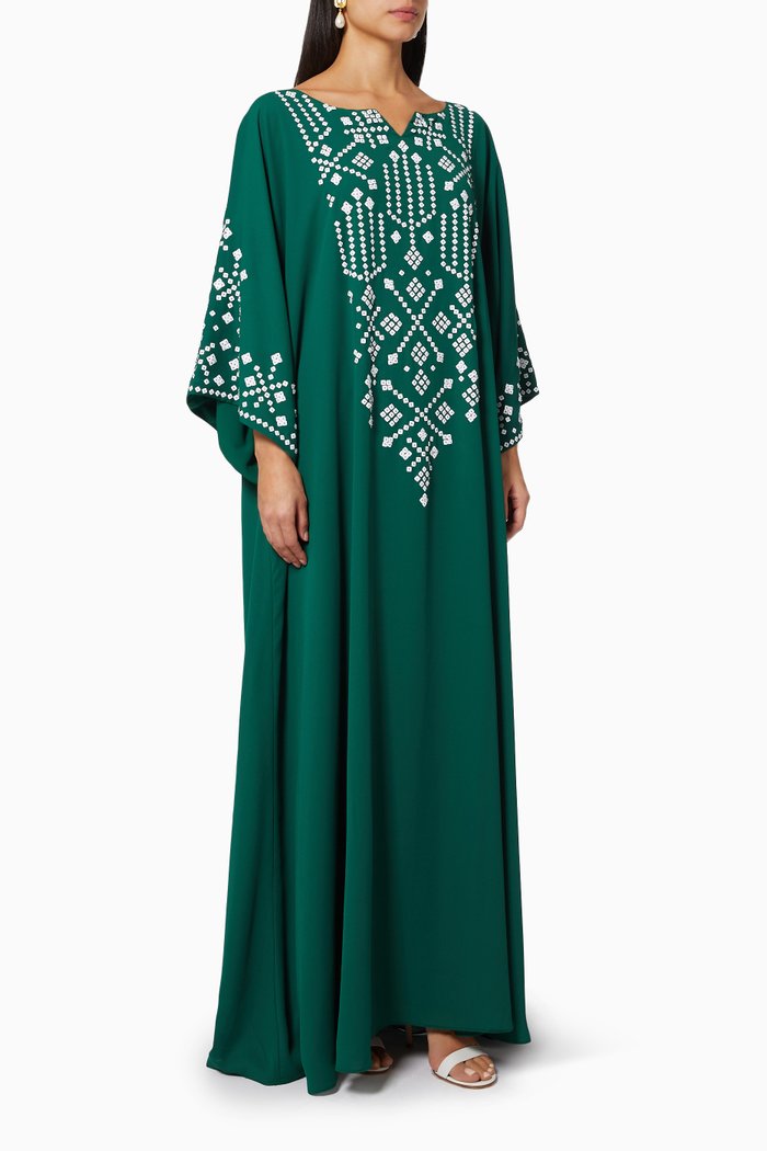 

Traditional Cut Kaftan in Viscose, Green
