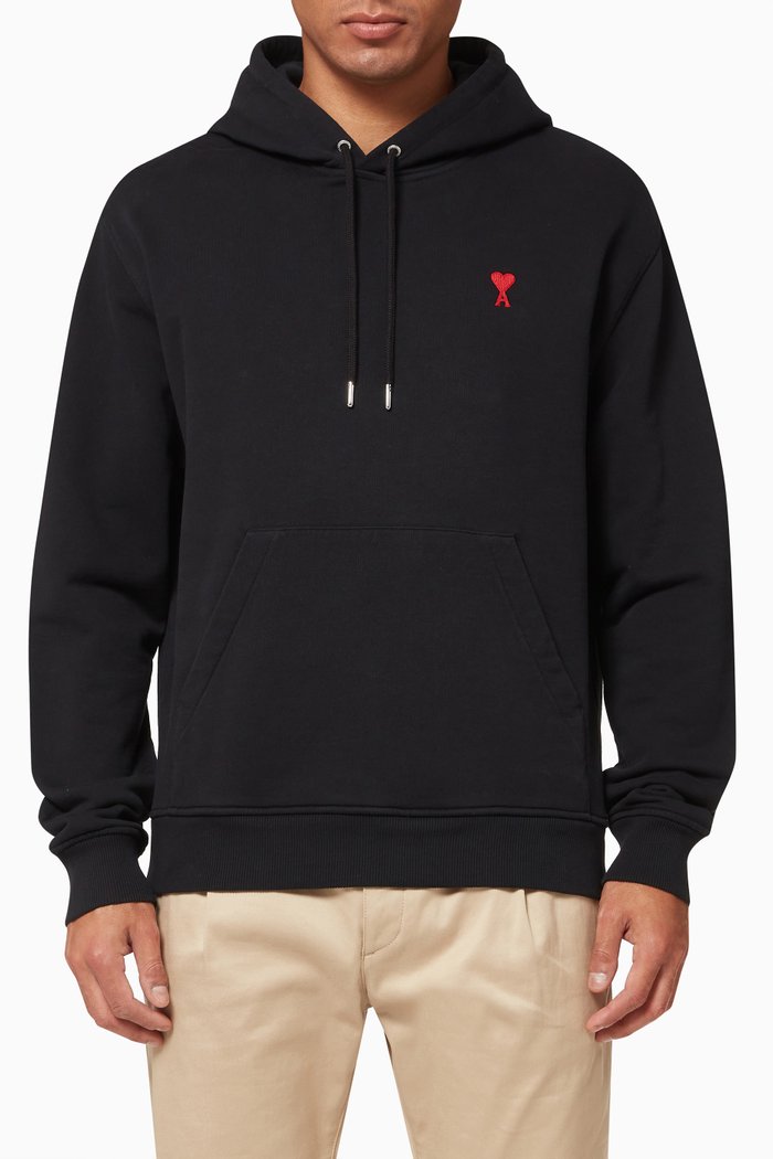 Ami de Coeur Hoodie in Organic Cotton, Black