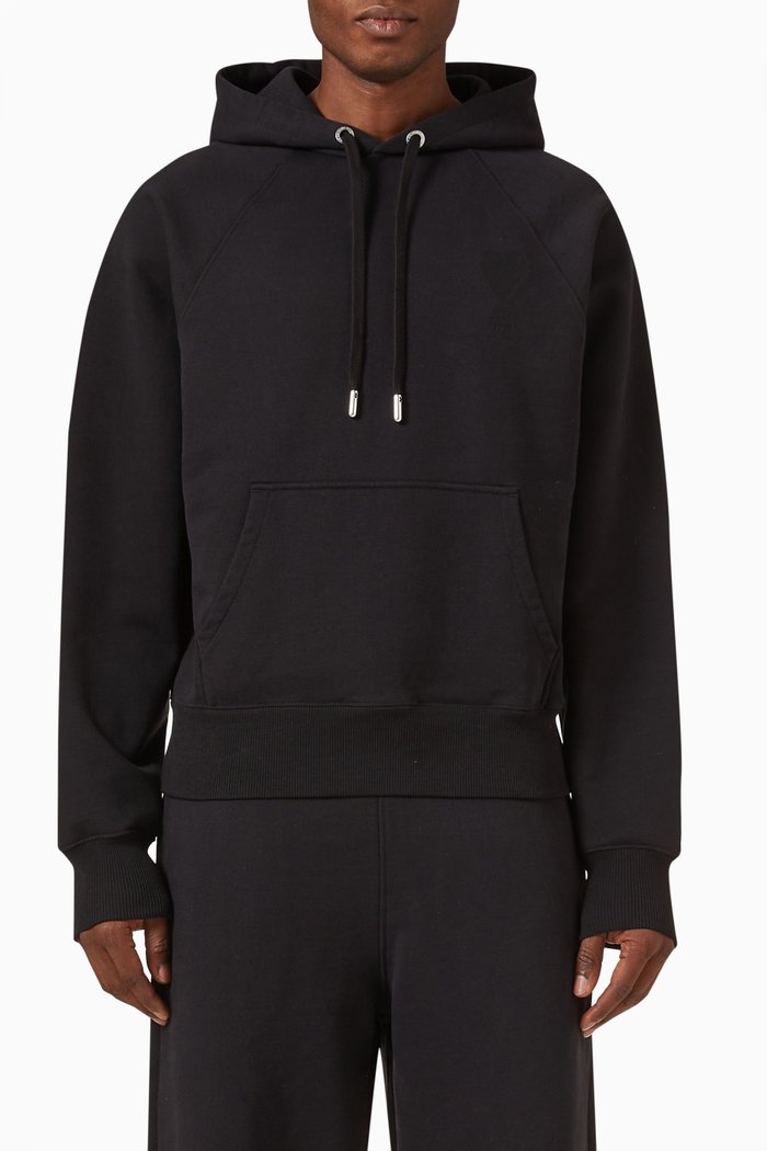 Ami de Coeur Hoodie in Organic Cotton, Black