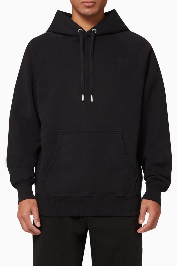Ami De Couer Hoodie in Organic Cotton, Black