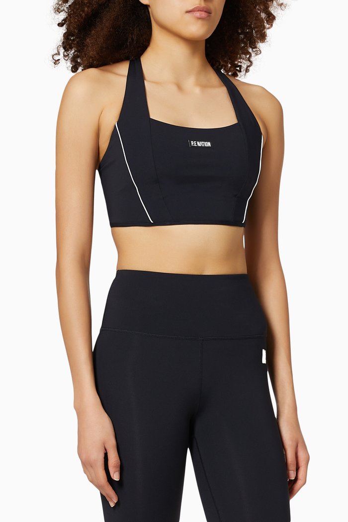 

Take Charge Sports Bra in Recycled Nylon, Black