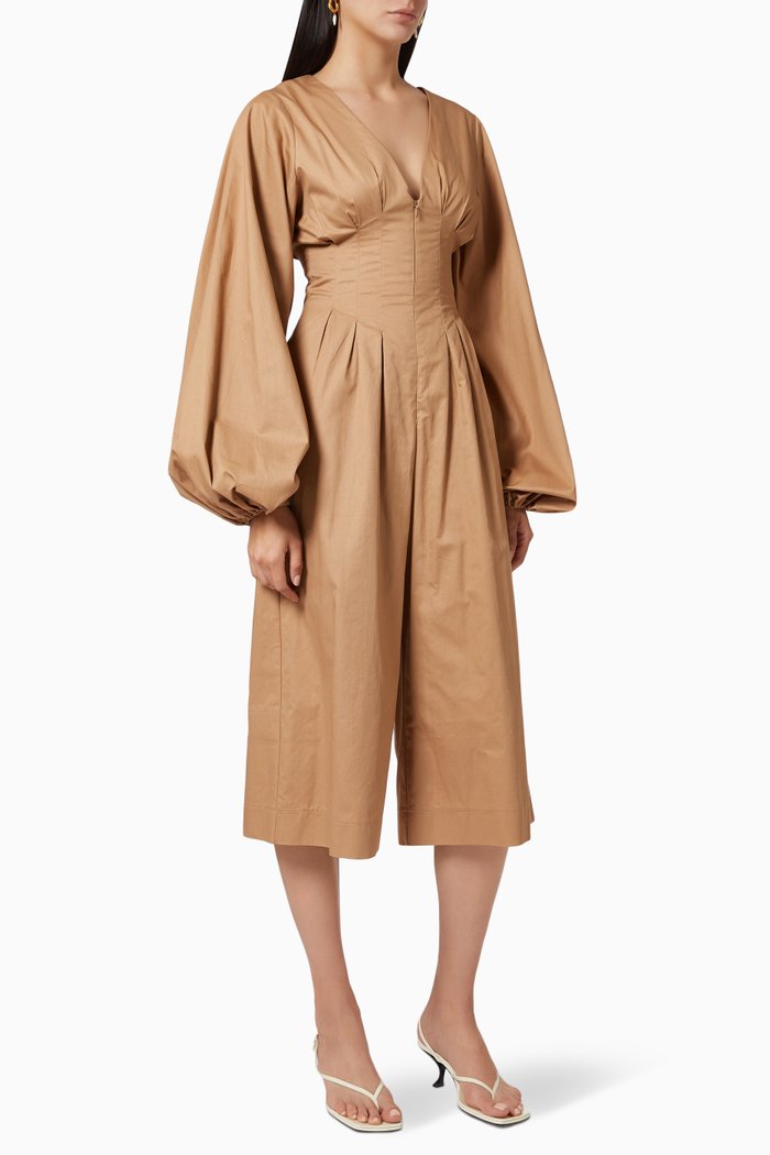 

Nia Culotte Jumpsuit in Cotton, Neutral