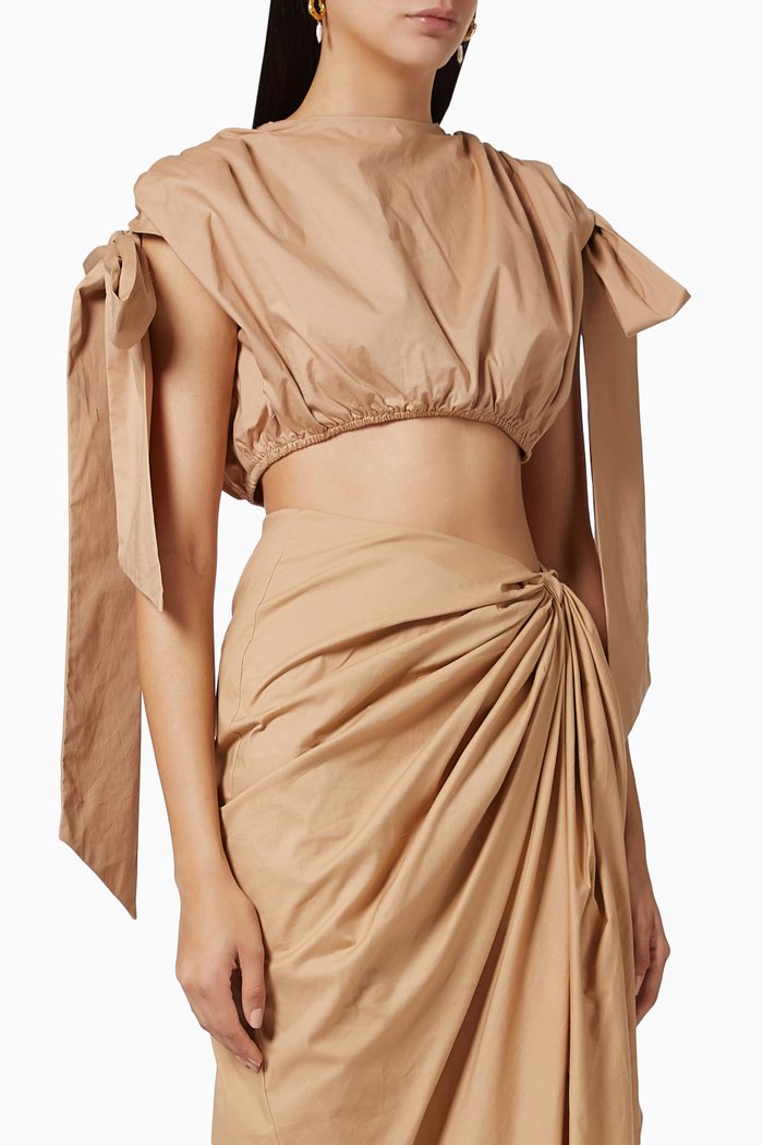 

Halima Cropped Top in Cotton, Neutral