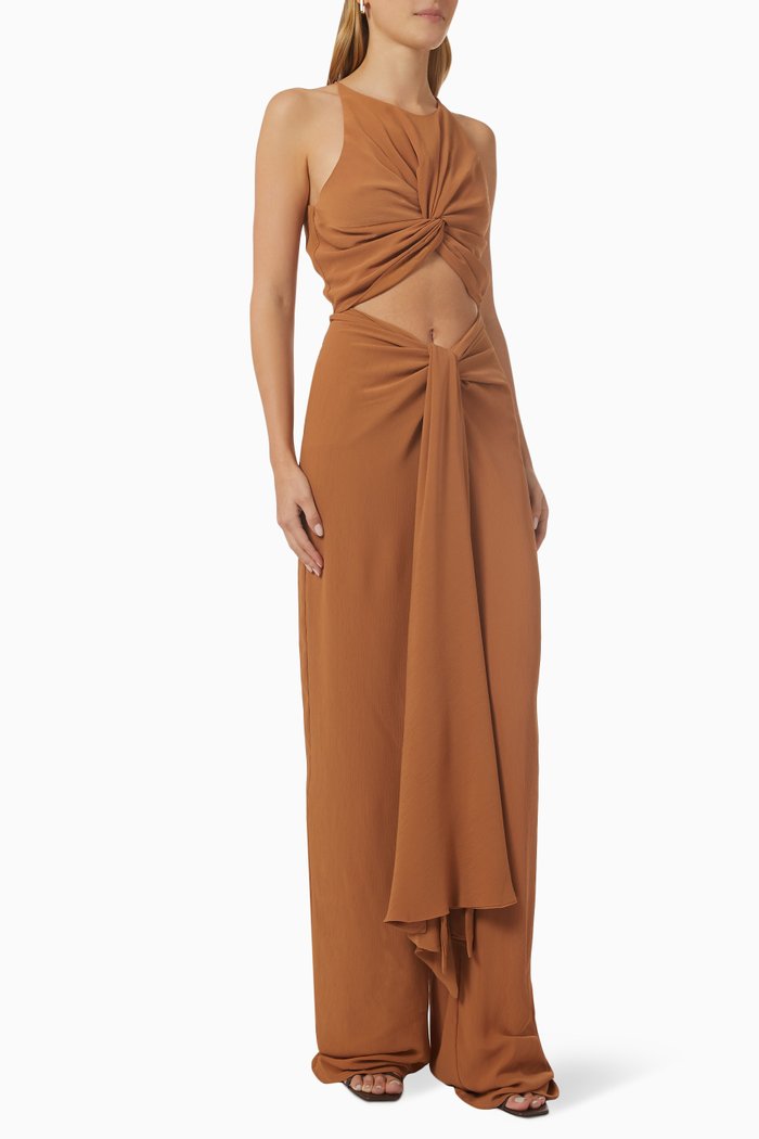 

Amanita Jumpsuit in Chiffon, Brown