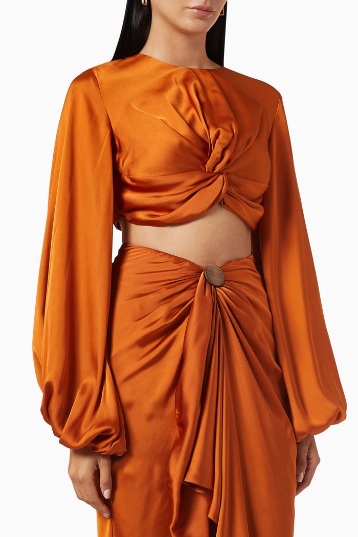 

Behati Cropped Top in Satin, Orange