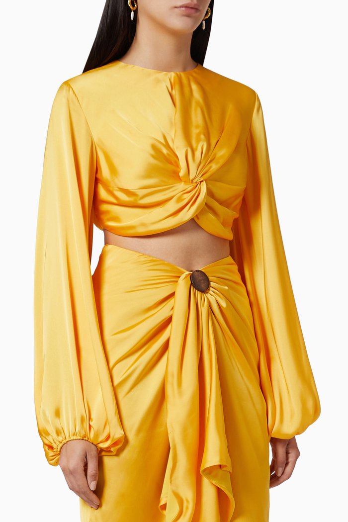 

Behati Cropped Top in Satin, Yellow