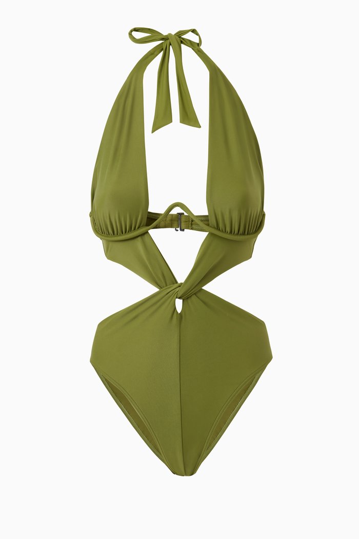 

Nayo One-piece Swimsuit in Stretch Nylon, Green