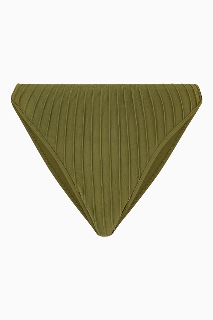 

Gara Bikini Bottom in Nylon & Pleated Tulle, Green