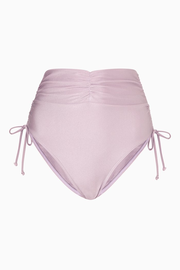

Menasa High-rise Bikini Bottom in Stretch Nylon, Purple