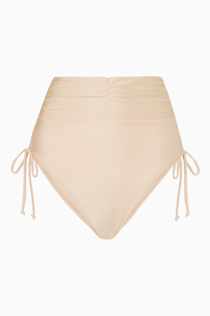 

Menasa High-rise Bikini Bottom in Stretch Nylon, Neutral