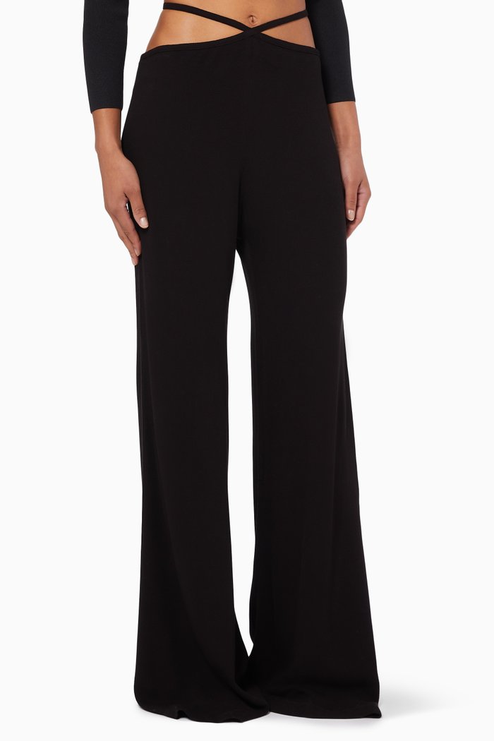 

Kenya Wrap Pants in Viscose Rayon, Black