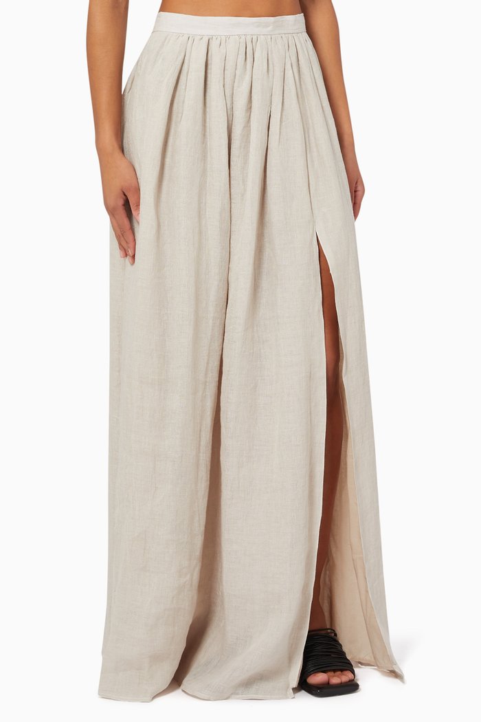 

Zoe Skirt in Linen, White